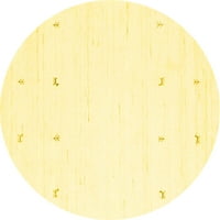 Ahgly Company u zatvorenom okruglom čvrstom žutim modernim prostirkama područja, 6 'okruglica