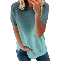 Ženske bluze i vrhovi Dressy Ležerne prilike Crew Crt COLL CIDINEnt Stotina kratkih rukava Green XL