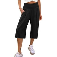 Pntutb Najbolje ženske hlače izgubljene široke pantalone za noge visoke struke ravne hlače