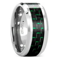 Aetius volfram Carbide Wedding bend sa crnim zelenim ugljičnim vlaknima