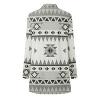 Ženski zapadni etnički print Retro Ležerne prilike Aztec Ispis majica s dugim rukavima Cardigan Top