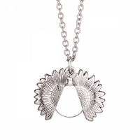Cool pojedinačno slovo n Art Deco modni suncokretov ogrlica privjesak za zaključavanje nakita