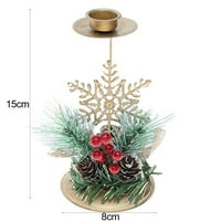Deyuer Božić za svijećom simulacije Pine igle za borove konuse Snowflake Star Elk stalak za svijeće
