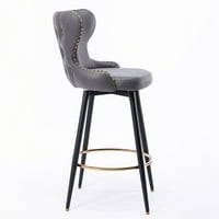 Skreta visećih ležajeva od 180 °, tapecirane barske stolice sa metalnim nogama, moderne koždine tkanina