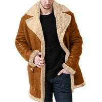 Wofedyo Muške zimske kapute Plus size Zimski patentni kaput rever ovratnik dugih rukava podstavljena
