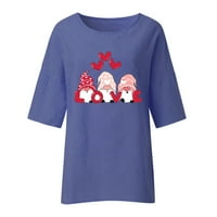 Dan zaljubljenih Žene rupnog reda izrezanog izrezanih labavih TOP T majica Ležerna posteljina Bluza