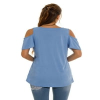Žene dame stilski hladni rameni kratki rukav majice Summer Pulover Tunika bluza za blubu za maslačak