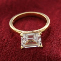 Carat smaragdni rezani prsten u obliku bijelog zlata pozlaćen je fini prsten za ženske veličine nakita