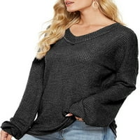GLONME Čvrsti plemenitosti za pletene boje za žene mekani odmor tunički bluza Ležerne prilike pulover