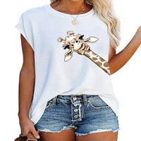 Žene ljetne majice kratkih rukava Casual Sunflower Ispis Basic Tee Tops Bluza