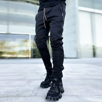 Muške hlače Pješačke teretne hlače Multi-džepni reflektivni sportski sportovi Ležerne prilike Crni XL