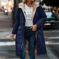 Deagia Womans Jackets zimski casual labavi modni džepni džepni patentni vrhovi Reverzibilni dugi pamučni