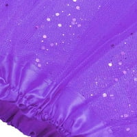 Sdjma Womens Paillette elastična slojevljena kratka suknja za ples za odrasle