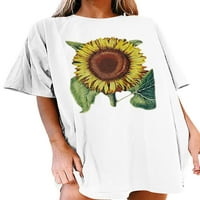 GRIANOOK WOGE THEE Floral Print Majica Leptir THORCE LAME Sunflower Pulover Modna bluza s kratkim rukavima