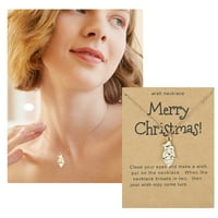 Frehsky ogrlice za žene ženski poklon snježne pahulje Santa privjesak za žene dame božićni ogrlica nakit
