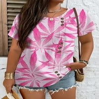 Ženska bluza vrhovi Pink napušta 3D tiskane majice prevelika majica Nordic Style