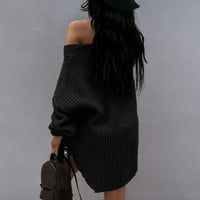 FVWitlyh plus džemperi veličine za ženska batwing dugih rukava za omotač pletene džemper mini haljina