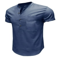 Cindysus muns meka dugme za bluzu muškaraca moda Henley košulje od punog rukava, ležerni pulover