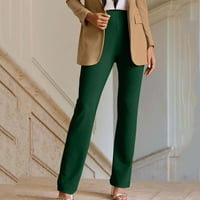Ersazi piling hlače za žene Jogger stil ženske moderne visoke struk ravne noge široke noge pune boje labave casual pantalone u čišćenju zelene teretne hlače za žene m