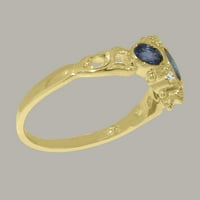 Britanci napravili 18k žuti zlatni prirodni safir i dijamantni prsten za uključivanje žena - Opcije