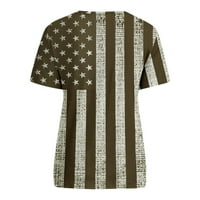 Huachen majice majice za muškarce, majica muškaraca američka zastava Patriotic TEE kratki rukav najavljuju