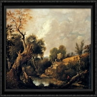 Polje za žetvu Veliki crni ukrašeni drva uokvirena na platnu umjetnost John Constable