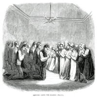 Shakers u molitvi, 1853. Nwood graving iz novina 1853. Poster Print by