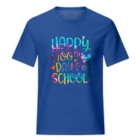Trendi vrhovi za žene labave fit vrhove sretni 100. školske košulje za majicu za nastavnike Žene kratkih