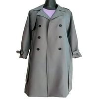 Luxplum ženska odjeća sa dvostrukim grudima dugim kaputom od kaputa od čvrstog boja topli kardigan zimski