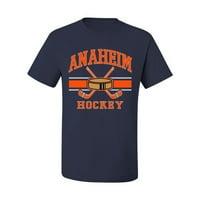Divlji Bobby City of Anaheim Hockey Fantasy Fon Sports Muška majica, mornarica, X-velika