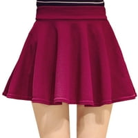 Glonme Dame Skort Solid Color Short suknja Ruffle Mini suknje Plaža Boho Skorts Loose High Squik crni