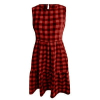 Yubnlvae mini haljina ženske haljine plaćene ljetne ležerne prilike na liniji mini haljina crvena 2xl