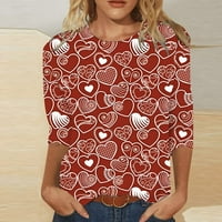 Lastsoso ženska modna tiskana labava rukava rukava bluza okrugli vrat casual vrhovi grafički dizajnerski