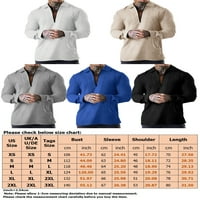 Groanlook muškarci vrhovi rever izrez polo majica s dugih rukava labav bluza patentni zatvarač mens