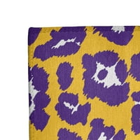 Artverse Minnesota Football Leopard Print Površina Rug Gold White Purple 3 '5' 3 '5'