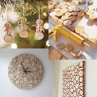 Prirodno drvo za zanatske kriške Craft Nedovremeni drveni komplet Drveni krugovi za umjetnost Drvene kriške božićne ukrase DIY Crafts