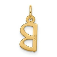 10k zlatni veliki nagnuto slovo slova personalizirani monogram Početni B Charm privjesak ogrlica za