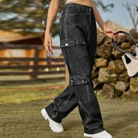 Oieyuz Jednoherce za žene za žene Atletic Solid Color Streetwear Jogger Kombinezone duge hlače sa džepom