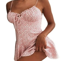 REJLUN Ženska haljina Tunic Summer Sandress Swing kratke mini haljine Jednostavno povremeni odmor Pink
