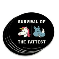 Opstanak fattesta jednorog Chubby Rhino FITTEST pun smiješni set humora Novelty Coaster