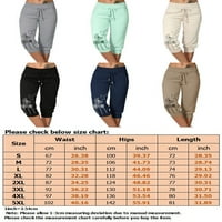 Žene Capri pantalone Yoga Slim Fit Workout Pajemma Lounge Hlače Ležerne prilike Ljeto Crofstring Capris