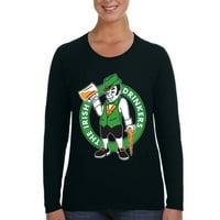 Xtrafly Odjeća Žene irski pića Leprechaun Team Beer St. Patrick's Day majica s dugim rukavima
