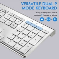 Punjiva bežična tipkovnica, urbana tanka tanka tastatura niskog profila i miš sa numeričkim tastaturama