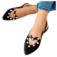 Sandale Žene Udobne slatke casual Love Pearl elastični opseg ravne šiljaste nožne sandale cipele za