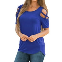 Ženske košulje scoop vrat košulje dugih rukava za žene od prappnih ljetnih vrhova ramena hladna majica