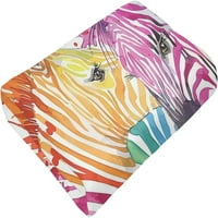 Šareni akvarel Zebra bacajte pokrivač Super meka lagana udobna luksuzna plišana mikrofiber kraljica