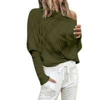 Cuekondy džemper za žene tvornice po mjeri rukav, pulover od pulover s ramenim pulover jednim linijama Twit pletene žene