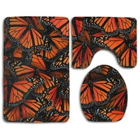 Monarch leptiri u kupaonici rutilice za kupanje Contour prostirki i toaletni poklopac poklopca