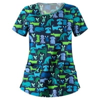 Clearsance Ljetni vrhovi za žene Trendy kratki rukav Ženski bluza Radni odjeća Grafički printira Modni