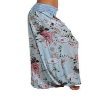 Hlače na plaži u Glookwis za žene Ležerne prilike cvjetne tiskane hlače za noge labave harem hlače